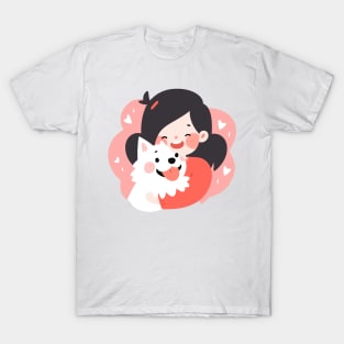 Just a Girl and her dog illustration III T-Shirt